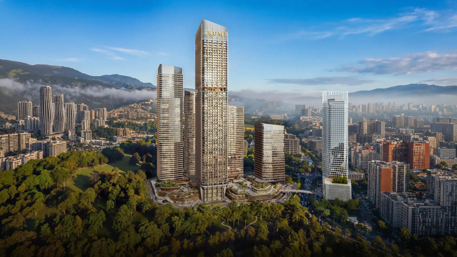 Architectural rendering of Downtown Tbilisi beside Central Park